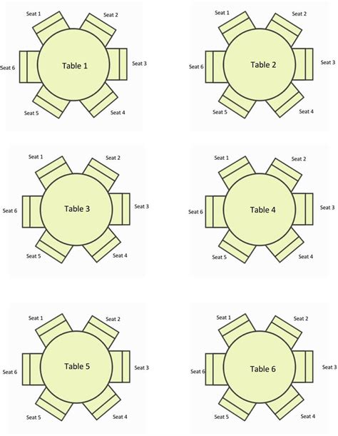 Free Wedding Seating Chart Templates