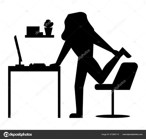 Empowered Woman's Silhouette Typing Laptop Strong Independent Female ...