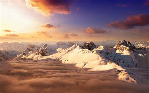Mountain Sky Sunset HD Wallpaper #7029043