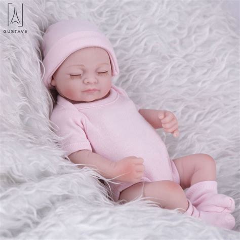 GustaveDesign 11" Realistic Reborn Baby Doll Realike Silicone Vinyl Newborn Close Eyes Doll for ...