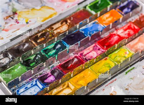 watercolor paint box Stock Photo - Alamy