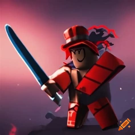 Roblox game battle with swords on Craiyon