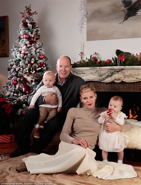 Princess Charlene and Prince Albert of Monaco release their first family Christmas card | Daily ...