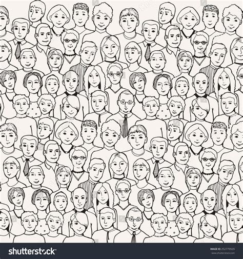 Hand Drawn Pattern Different Group Young Stock Vector (Royalty Free ...