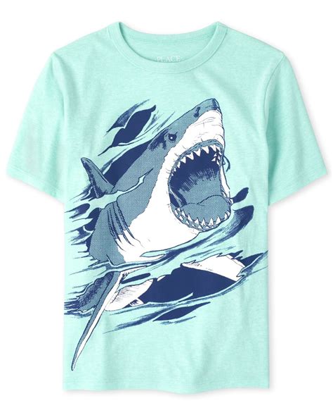 Boys Short Sleeve Shark Graphic Tee