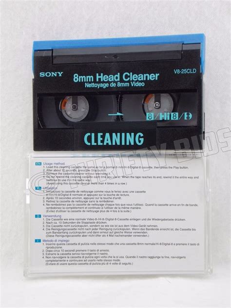 Genuine OEM Sony V8-25CLD Hi 8 / 8mm Camcorder Head Cleaner Tape Dry ...