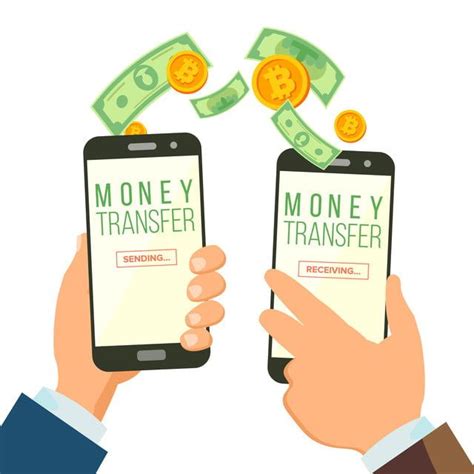 Mobile Money Transferring Banking Concept Vector Hand Holding ...