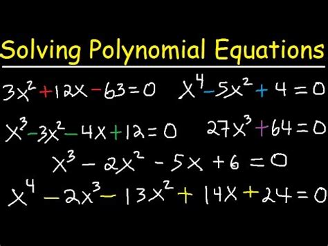 Solving Polynomial Equations By Factoring and Using Synthetic Division ...