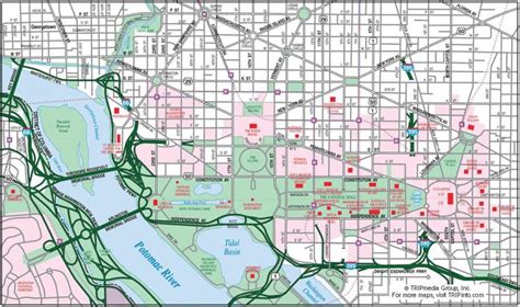 Carte du centre-ville de washington dc à Washington le centre-ville de la carte (District de ...