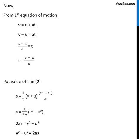 Derivation of all 3 Equations of Motion by Graph - Teachoo