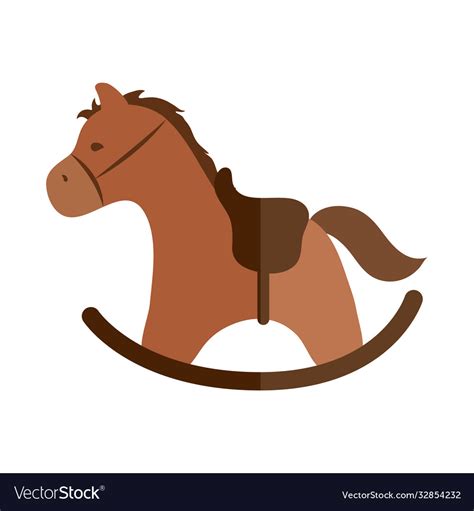 Cartoon rocking horse toy object for small Vector Image