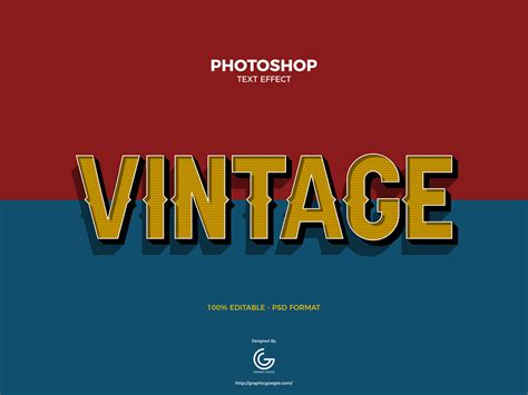 Free Vintage Photoshop Text Effect on Behance