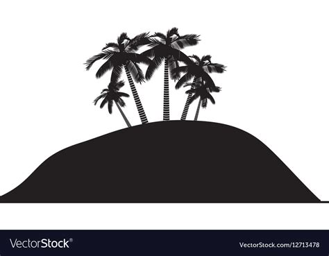 Island silhouette symbol Royalty Free Vector Image