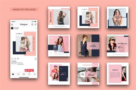 Premium PSD | Fashion instagram post template set and screenshot mockup ...