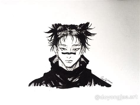 Choso from Jujutsu Kaisen fan art. Ink and Permanent marker on vellum board. : r/AnimeART