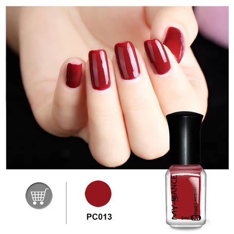 MYDANCE 1PC Nail Polish 6ML Cherry Red Color Fashion Nail Art Polish for DIY or Salon Use 1 ...