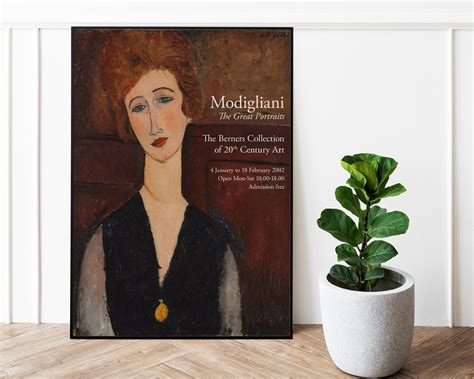 Amedeo Modigliani Exhibition Poster Gallery Quality Print Portrait Vintage Wall Art Decor ...