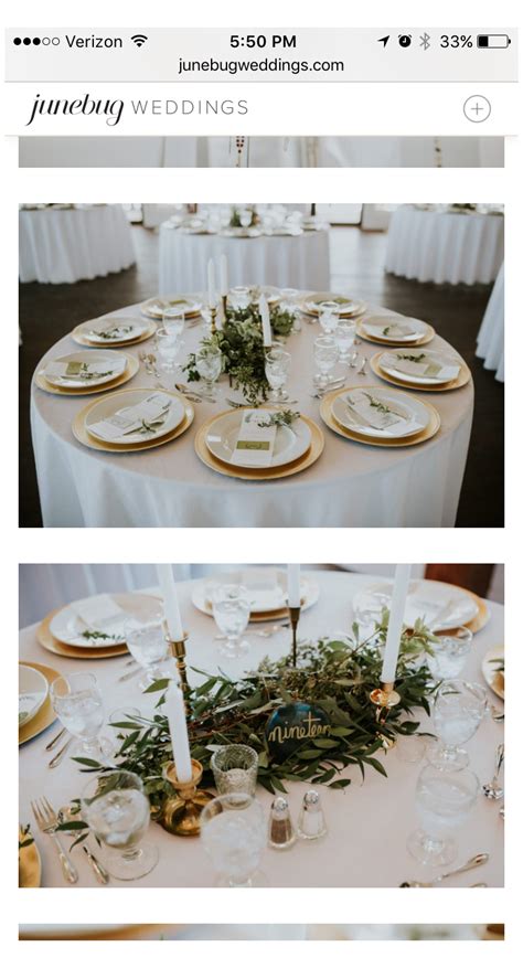 #white #table #cloth #setting #whitetableclothsetting Gold chargers on white table cloths ...