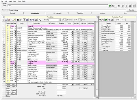 Cosmetic Formulation Spreadsheet — db-excel.com