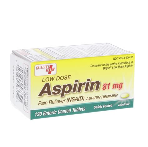 Quality Plus Low Dose Aspirin 81 mg Tablets - Shop Pain relievers at H-E-B