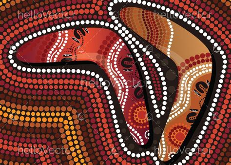 Boomerang aboriginal artwork - Download Graphics & Vectors