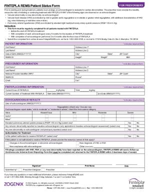 Fillable Online FINTEPLA REMS Patient Status Form FOR PRESCRIBERS Fax Email Print - pdfFiller