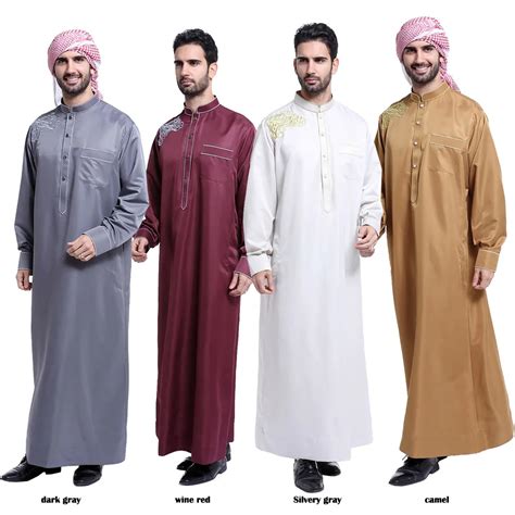 Free shipping Muslim Islamic Clothing for men Arabia Islamic abaya Men ...