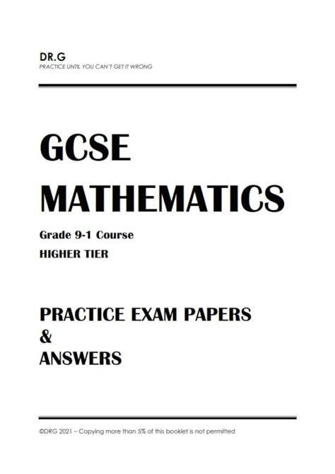 GCSE Maths Edexcel Practice Papers Higher grade 9-1 Course: Ideal for ...