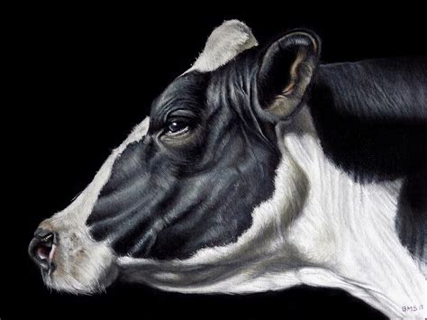 Social Filter: Holstein Friesian Dairy Cow Portrait Painting