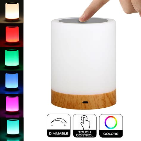 LED Touch Control Table Lamp Bedside Night Light, 3 Levels Dimmer Touch Desk Lamp Modern ...