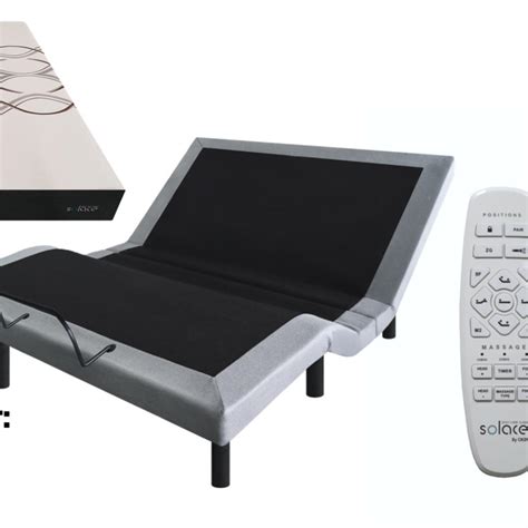 Solace Sleep Adjustable Massage Bed and Cooper Memory Foam Mattress ...