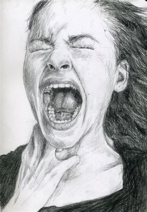 Screaming woman sketch | Scream art, Portrait drawing, Dark art drawings