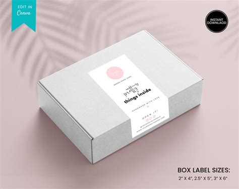 Printable Box Label Template Custom Packaging Labels Order - Etsy