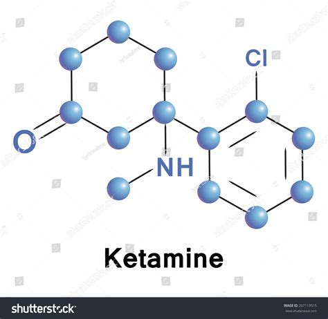 Ketamine Chemical Compound Molecular Structure Vector Stock Vector ...