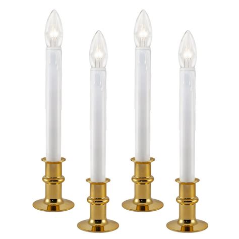 612 Vermont Ultra-Bright LED Christmas Window Candles with Auto Timer, Battery Operated, Metal ...