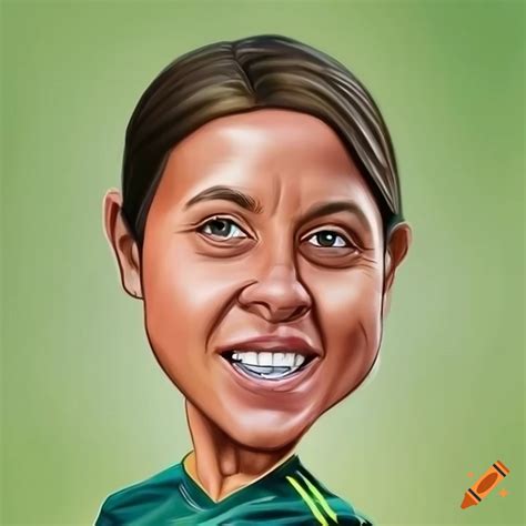 Cartoon caricature of soccer player sam kerr on Craiyon