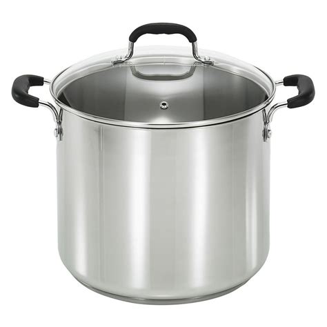 T-Fal Specialty Stainless Steel 12-Quart Stock Pot with Glass Lid, Silver - Walmart.com ...