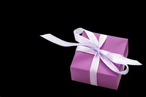 Gift Box Purple Ribbon Free Stock Photo - Public Domain Pictures