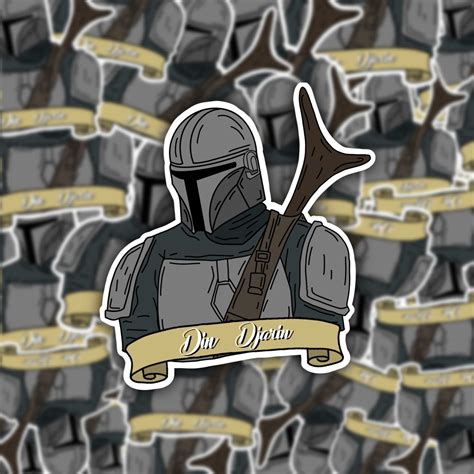 The Mandalorian Sticker Din Djarin Star Wars Bounty - Etsy