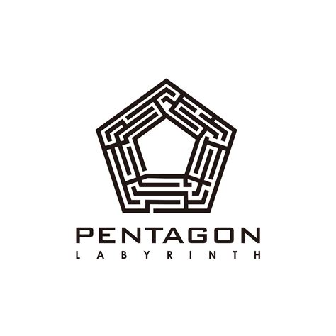 Illustration modern pentagon sign building logo vector for knowledge ...