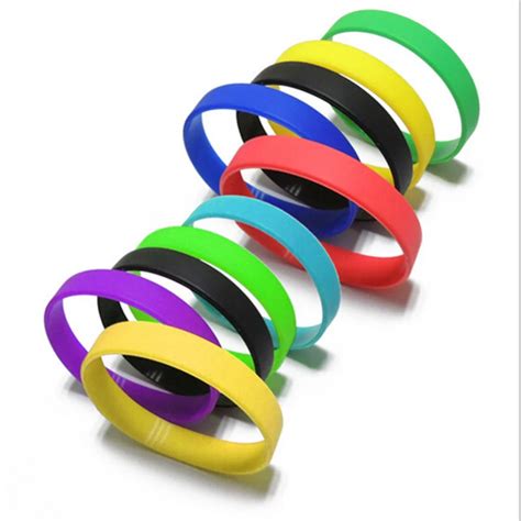 Silicone Rubber Wristband Flexible Wrist Band Cuff Bracelet Sports ...