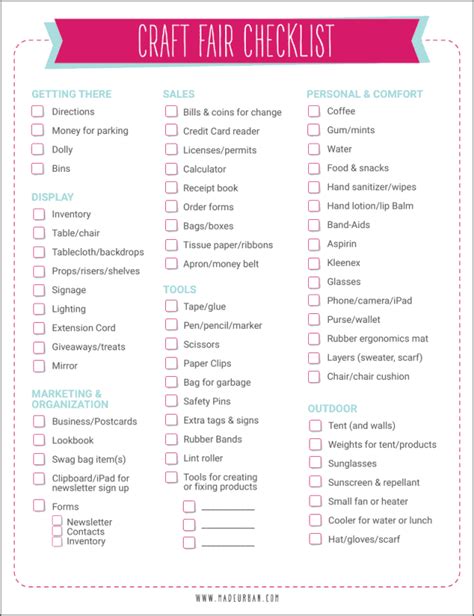 Free Craft Show Checklist (& Preparation Steps) - Made Urban