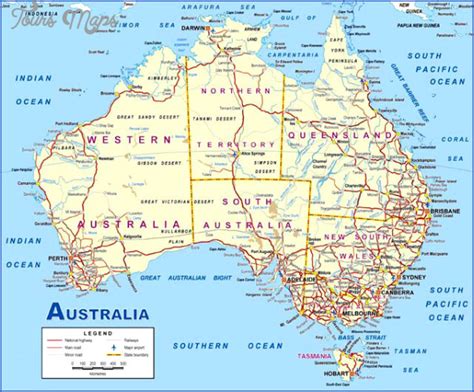 Australia Map - ToursMaps.com