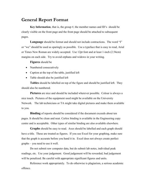 General Report Format - Civil and Environmental Engineering