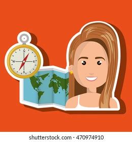 Woman Map World Global Travel Vector Stock Vector (Royalty Free) 470974910 | Shutterstock