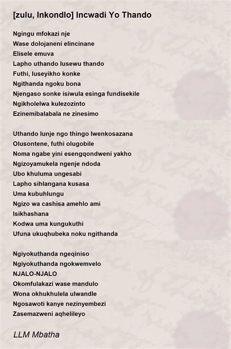 Zulu Love Poems By Sbo The Poet | Sitedoct.org