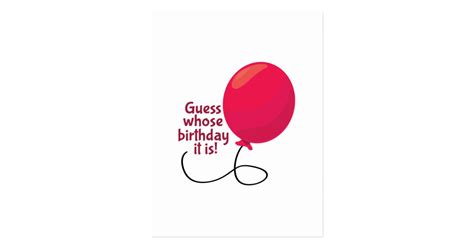 Guess Whose Birthday Postcard | Zazzle.co.uk