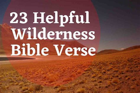 23 Helpful Wilderness Bible Verse