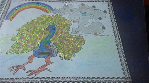 Drawing of a peacock in rainy season - YouTube