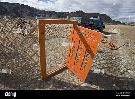 Kazakh nomads set up ger camps on the steppe, Bajan-Ulgii, Western Mongolia Stock Photo - Alamy